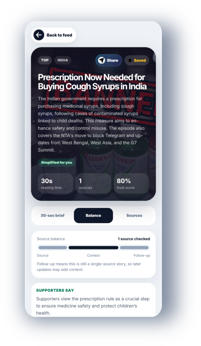 NewsKart Source balance screen