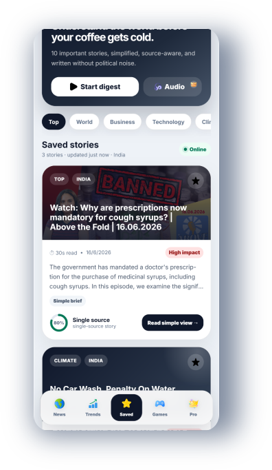 NewsKart Saved & offline screen